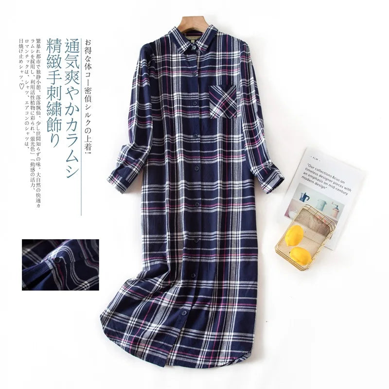 chemise de nuit a carreaux femme