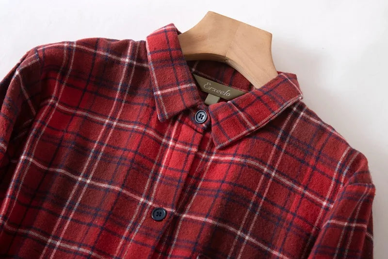 chemise de nuit a carreaux femme