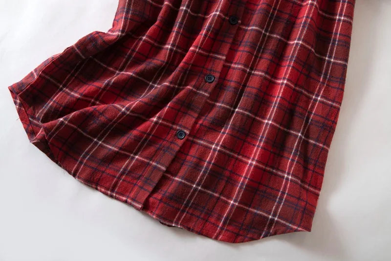 chemise de nuit a carreaux femme