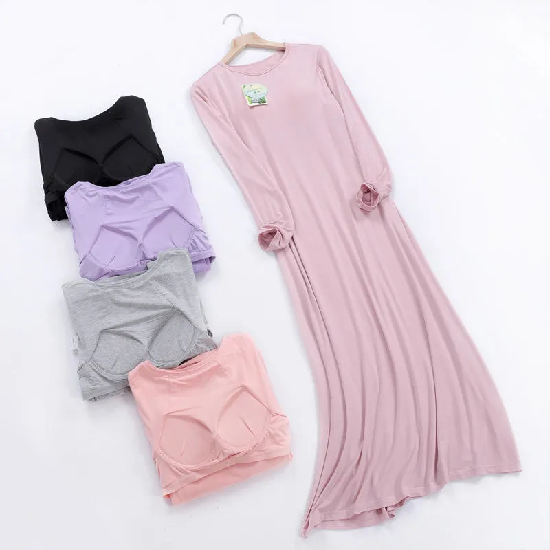 chemise de nuit femme manche longue coton