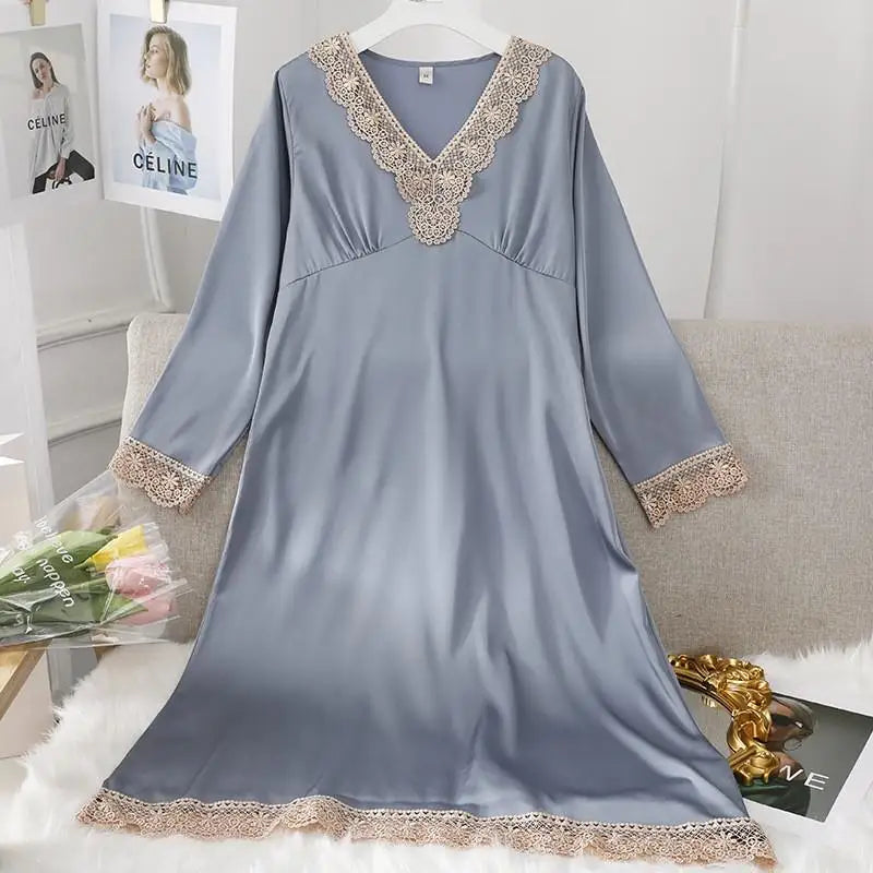 chemise de nuit longue satin femme
