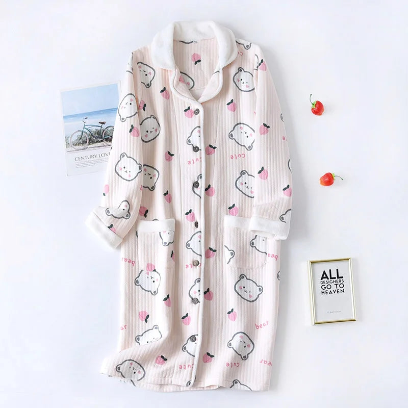 chemise de nuit longue polaire femme