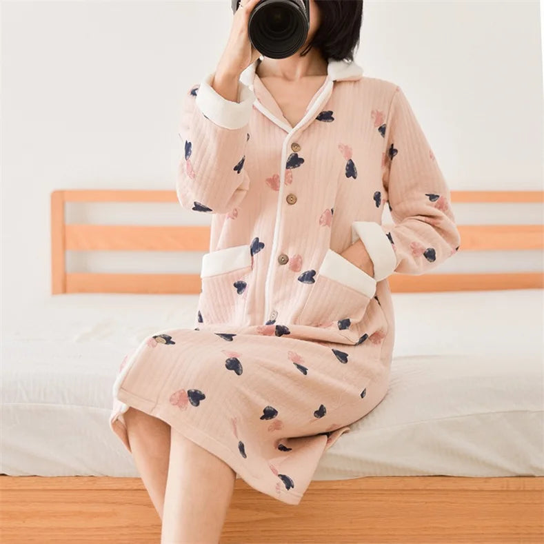 chemise de nuit longue polaire femme
