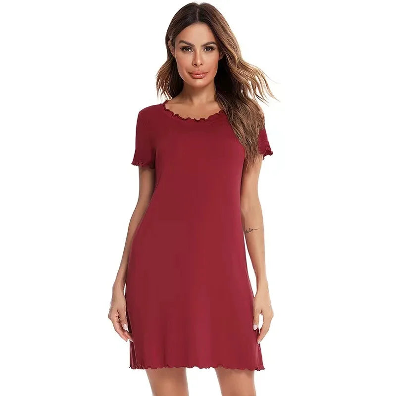 chemise de nuit courte coton femme