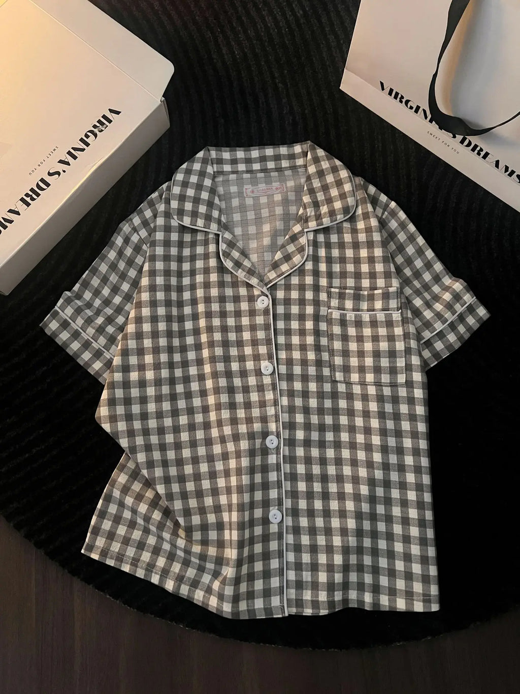 chemise de nuit femme a carreaux