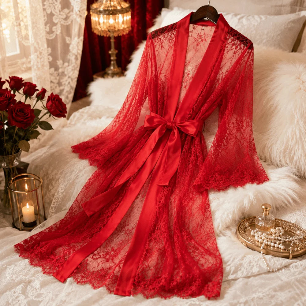 chemise de nuit rouge femme