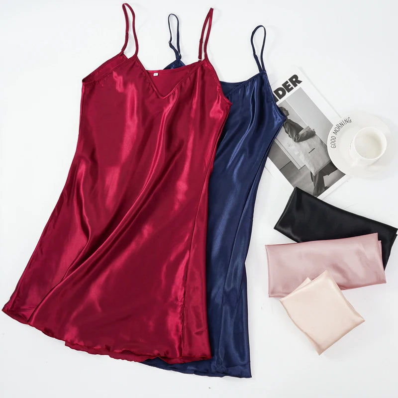 chemise de nuit femme satin courte