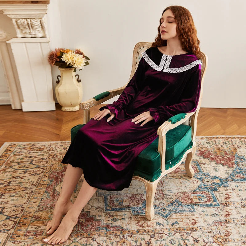 chemise de nuit en velours femme