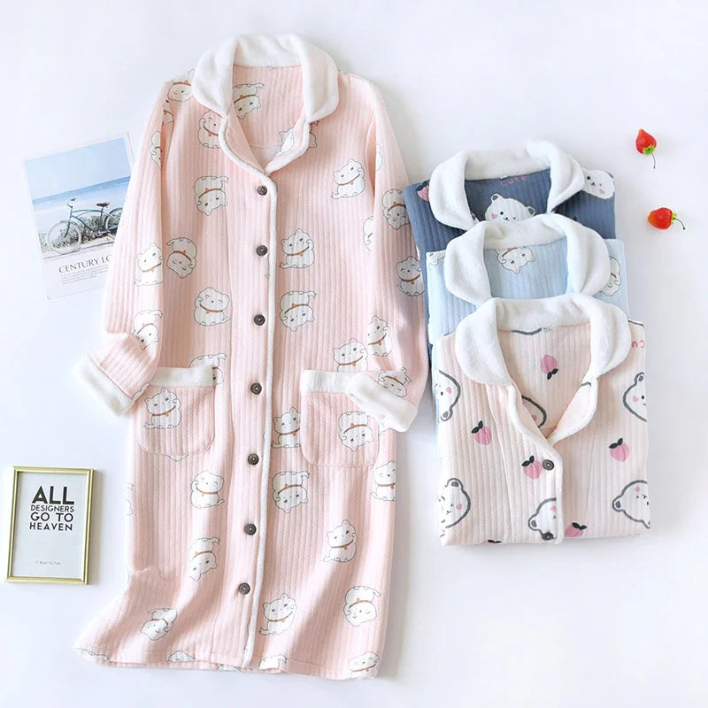 chemise de nuit longue polaire femme