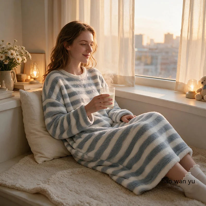 chemise de nuit femme en polaire