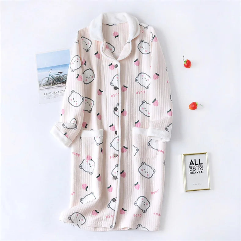 chemise de nuit longue polaire femme