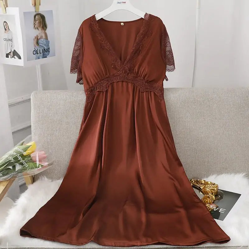 chemise de nuit longue satin femme