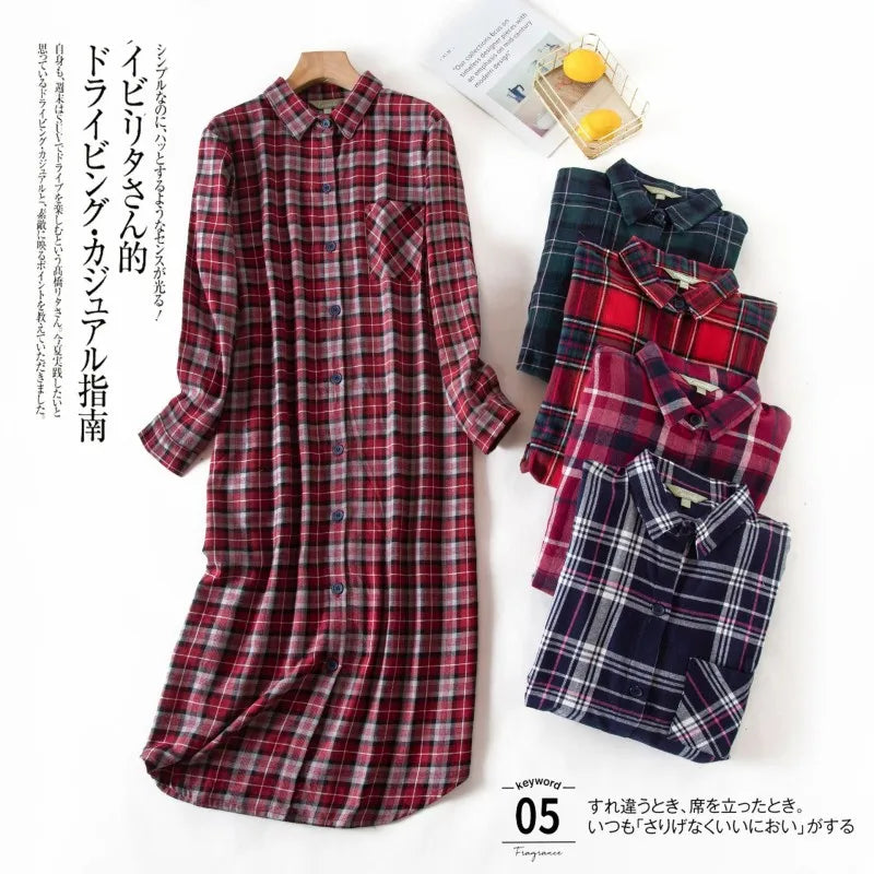 chemise de nuit a carreaux femme