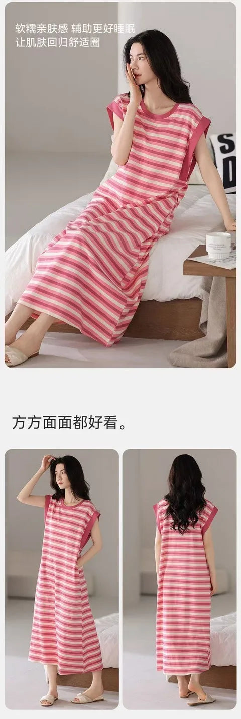 chemise de nuit femme longue sans manche