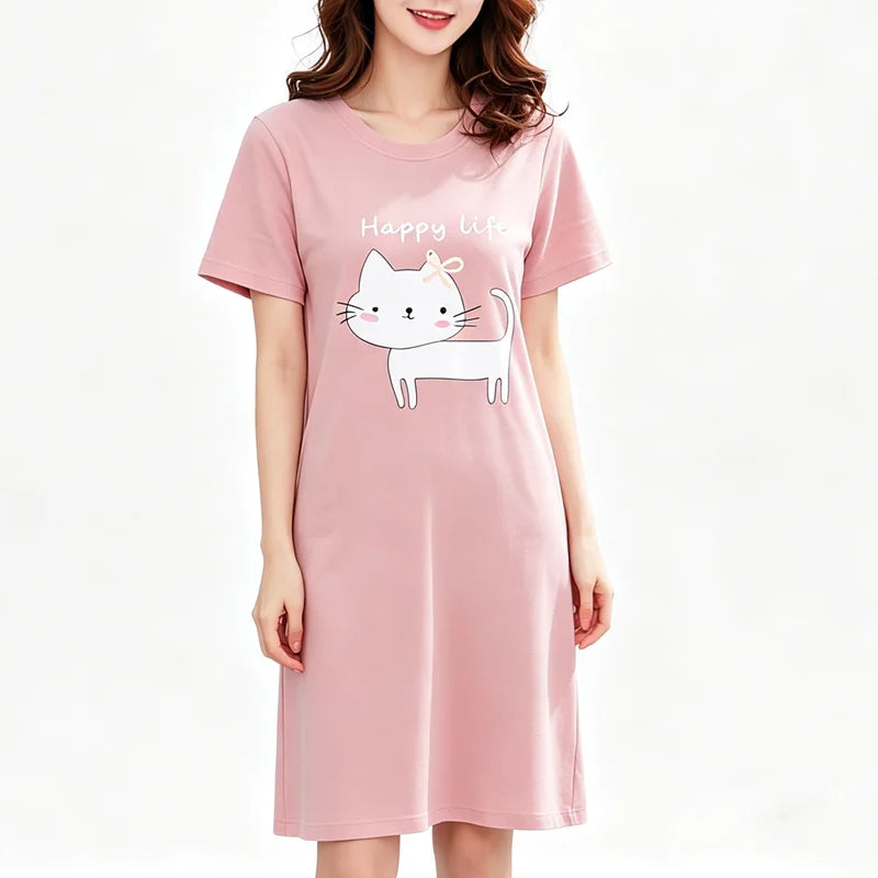 chemise de nuit chat femme