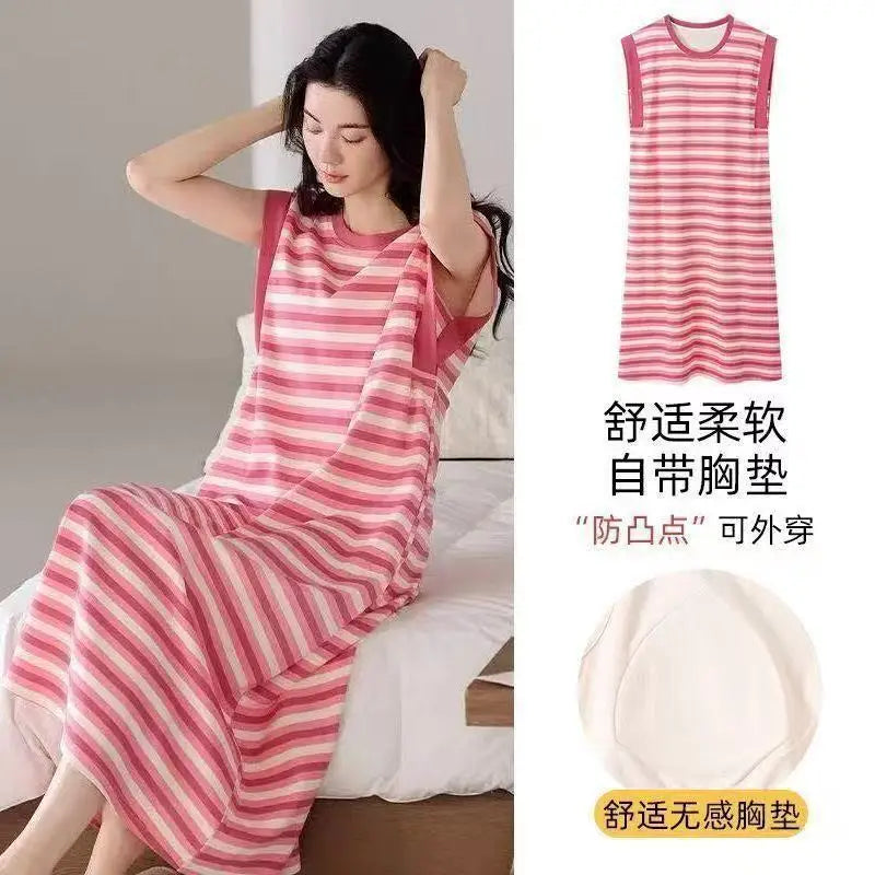 chemise de nuit femme longue sans manche