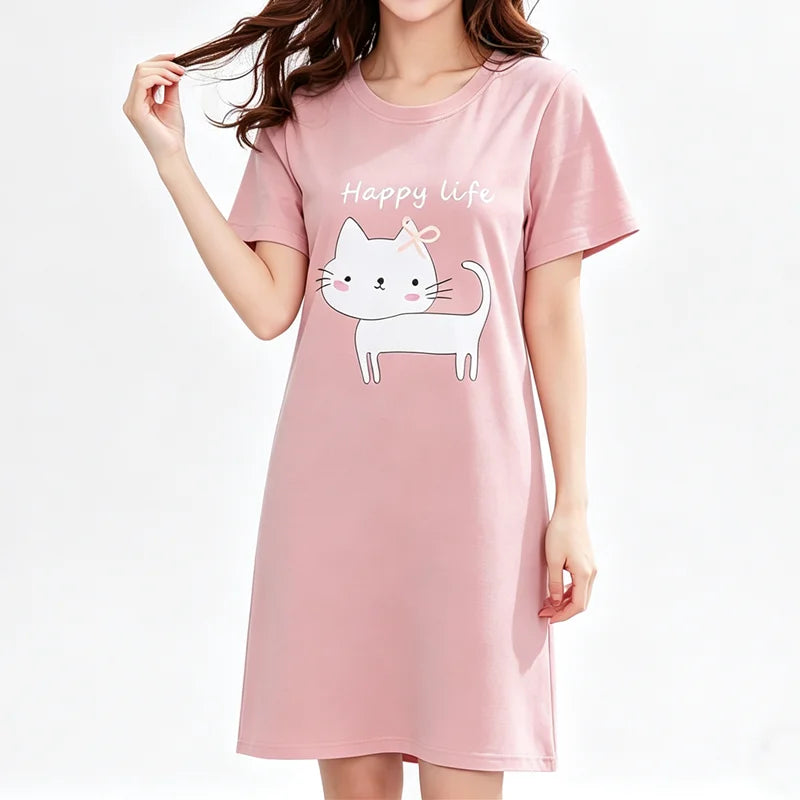 chemise de nuit chat femme