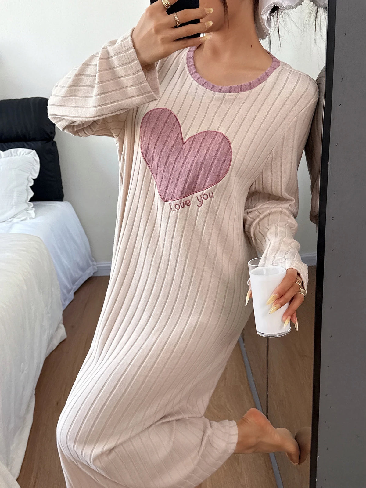 chemise de nuit longue chaude femme