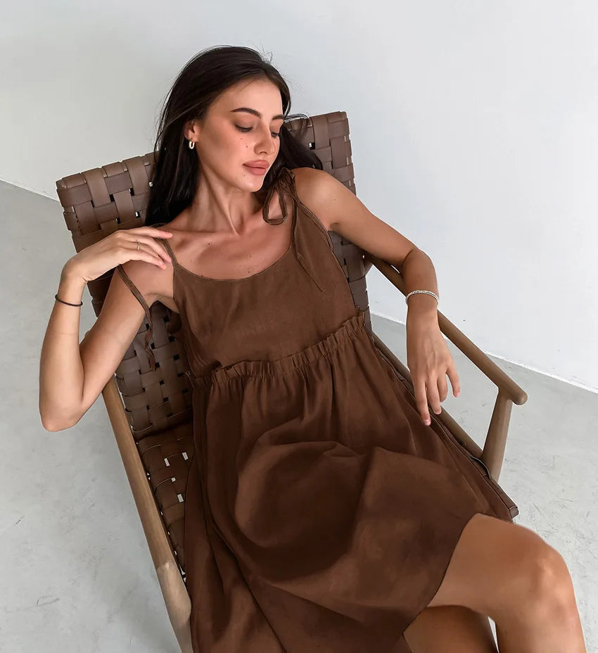 chemise de nuit en lin femme