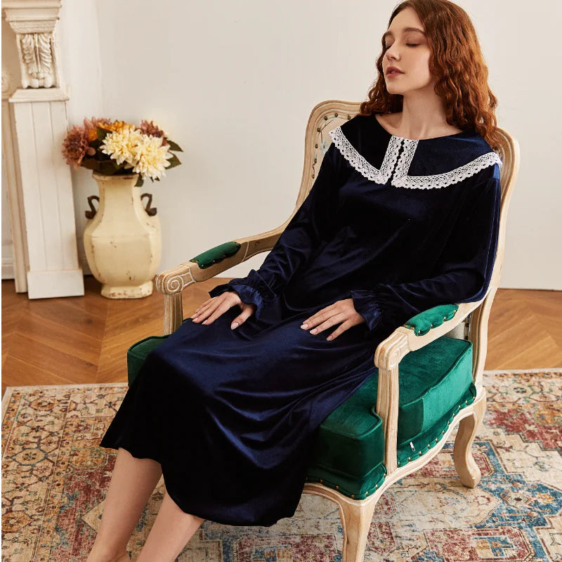 chemise de nuit en velours femme