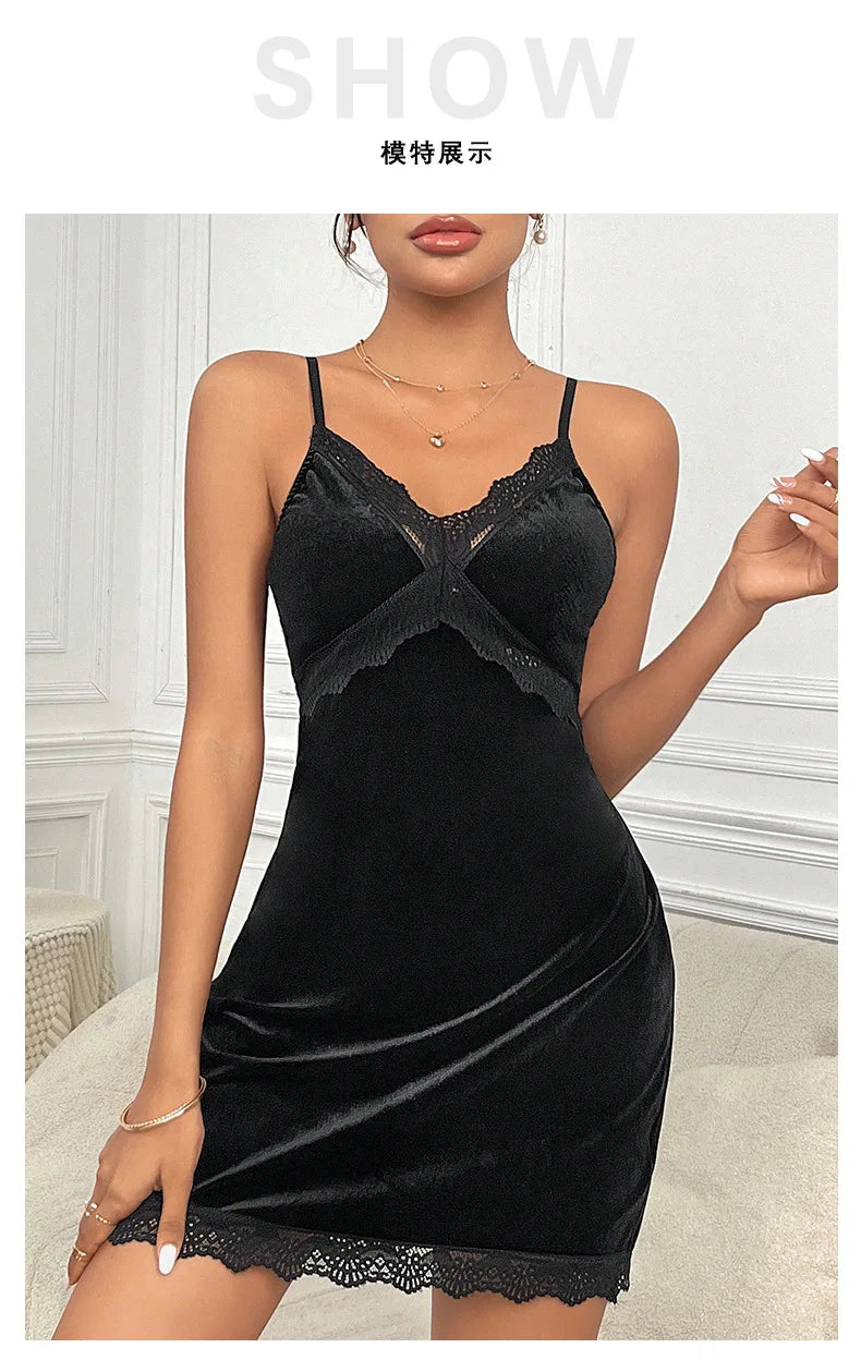 chemise de nuit femme velours