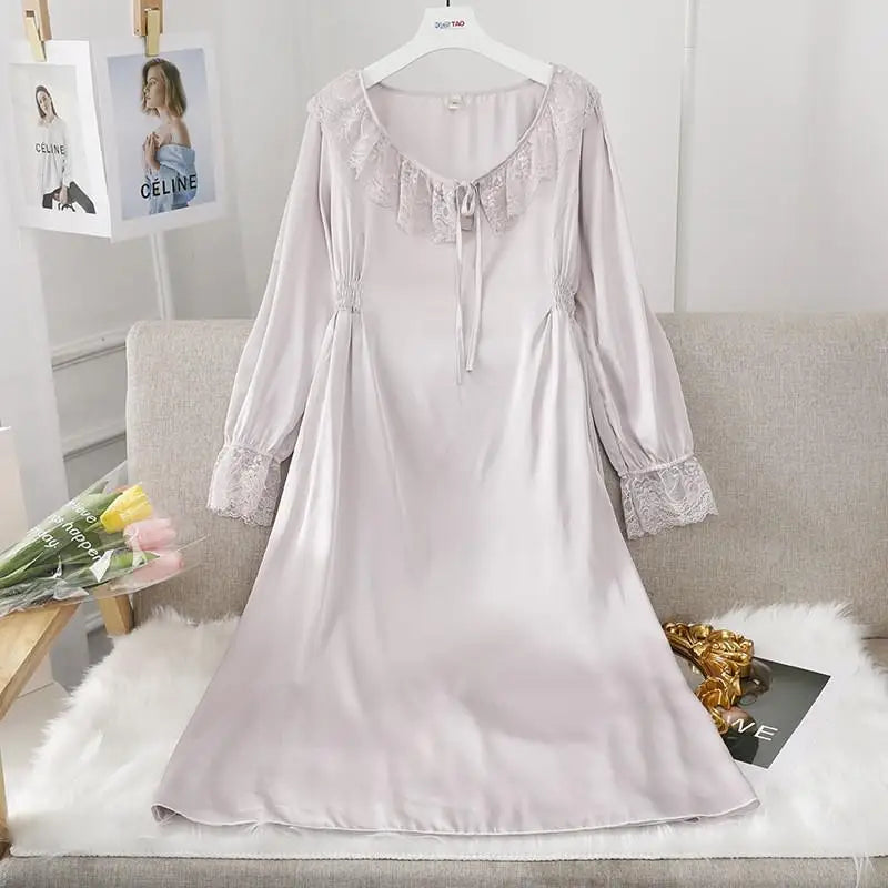 chemise de nuit longue satin femme