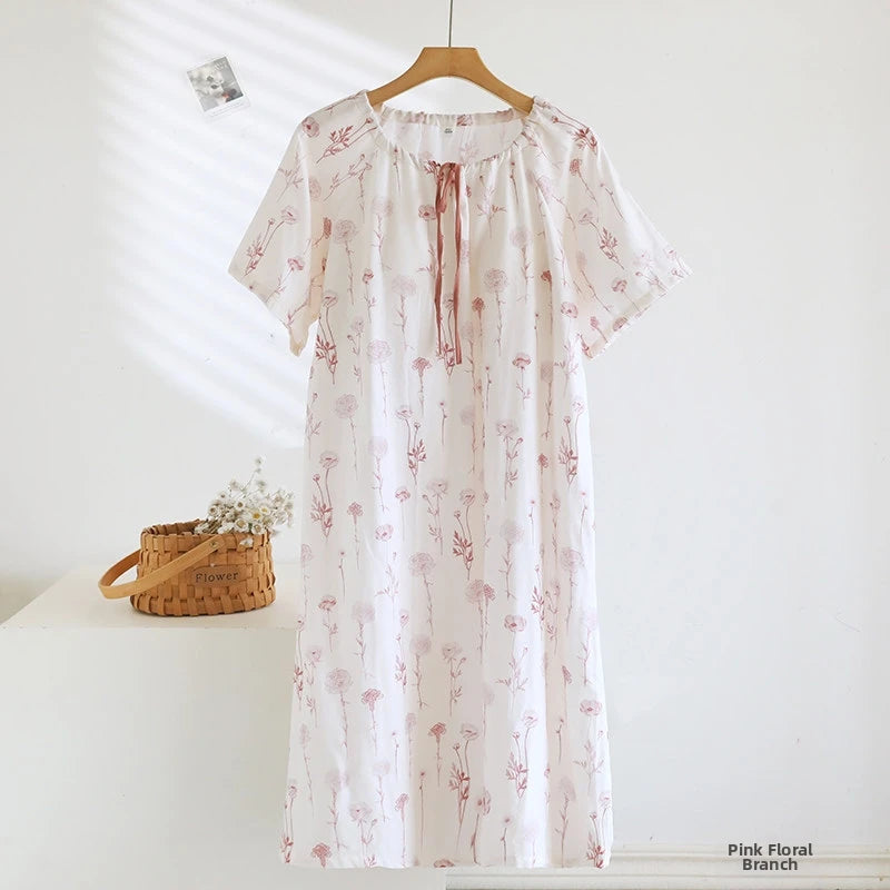 chemise de nuit femme gaze de coton