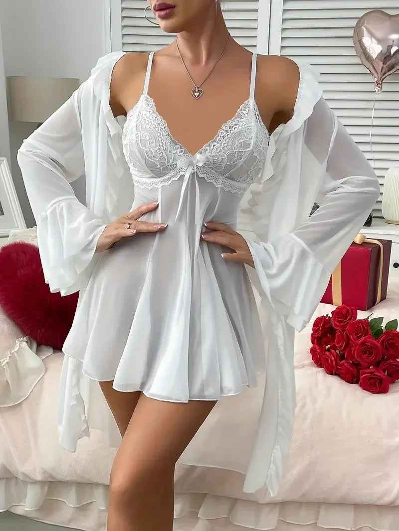 chemise de nuit femme transparente court rouge