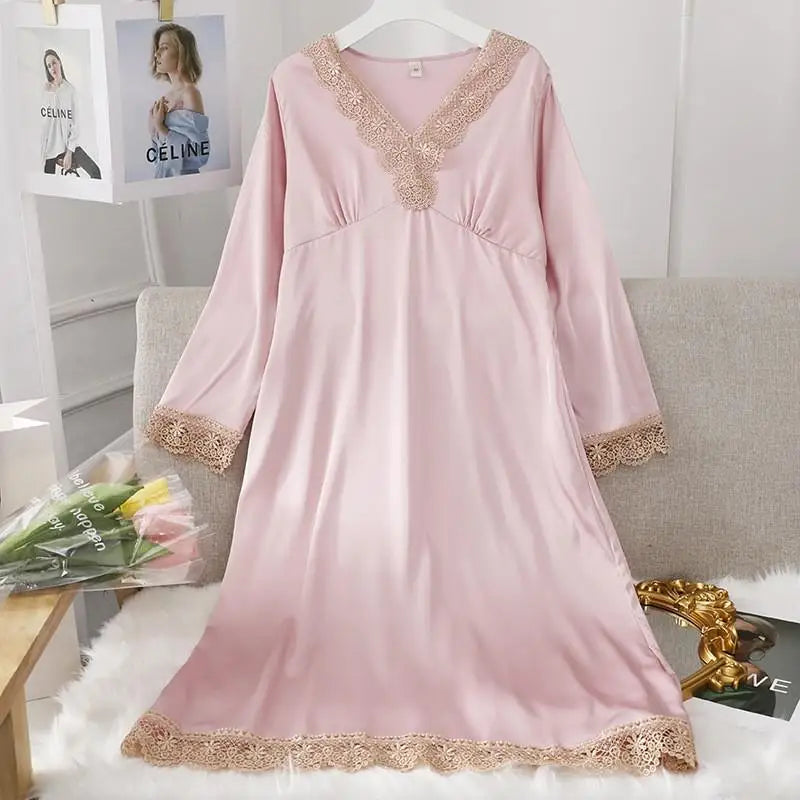 chemise de nuit longue satin femme