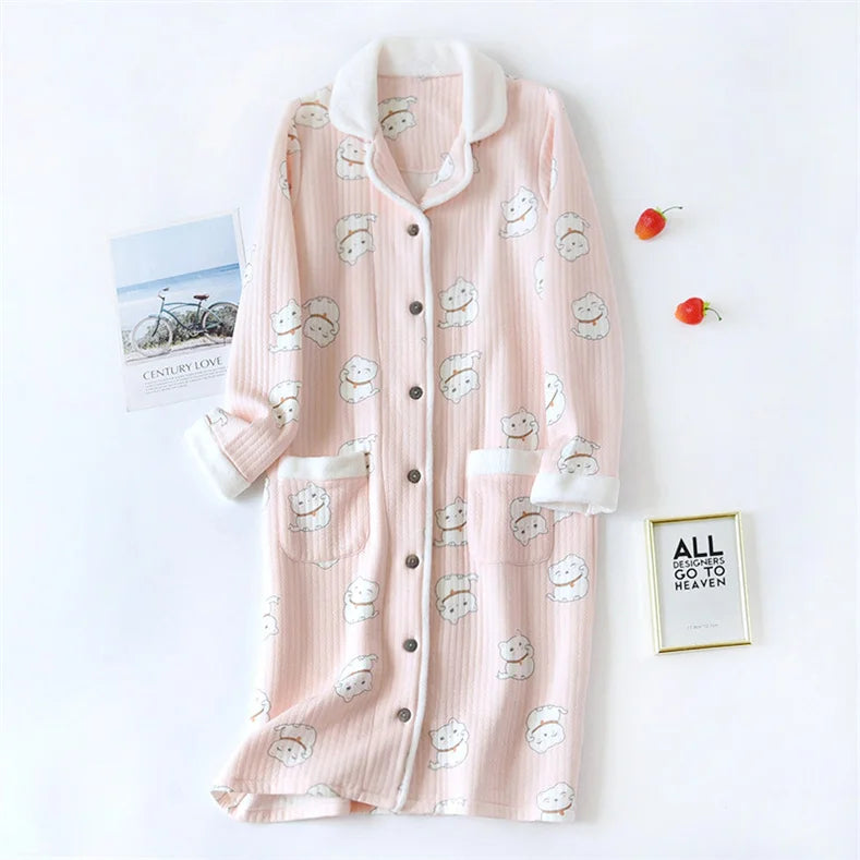 chemise de nuit longue polaire femme