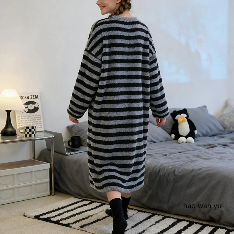 chemise de nuit femme en polaire