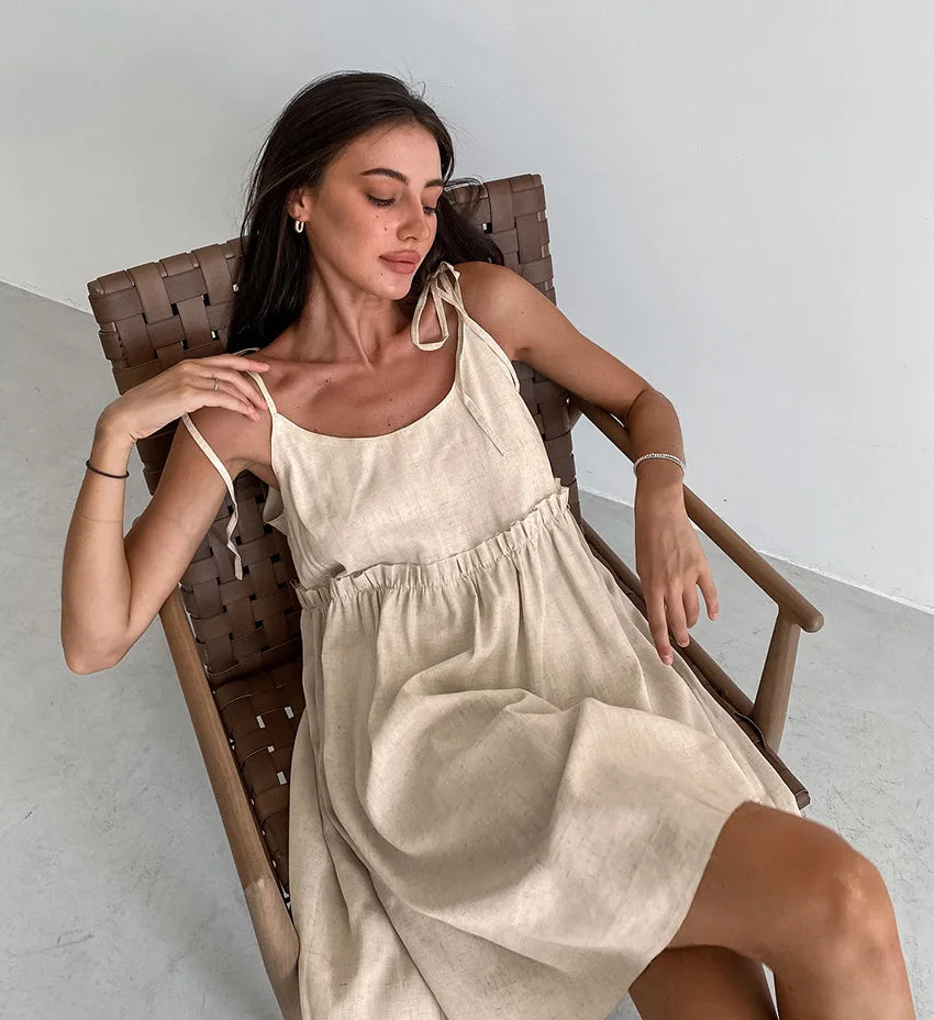 chemise de nuit en lin femme