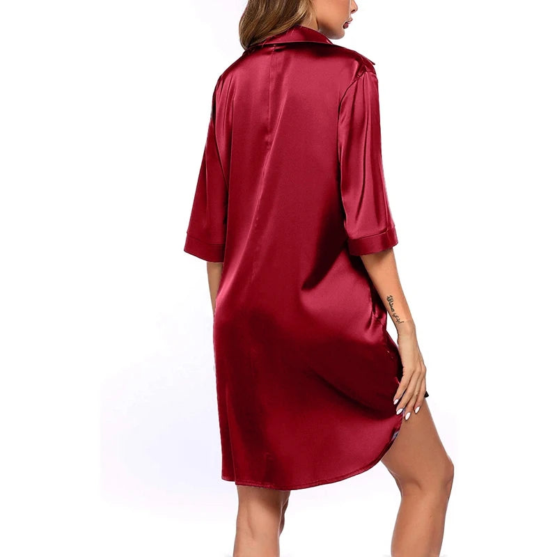 chemise de nuit boutonnée femme