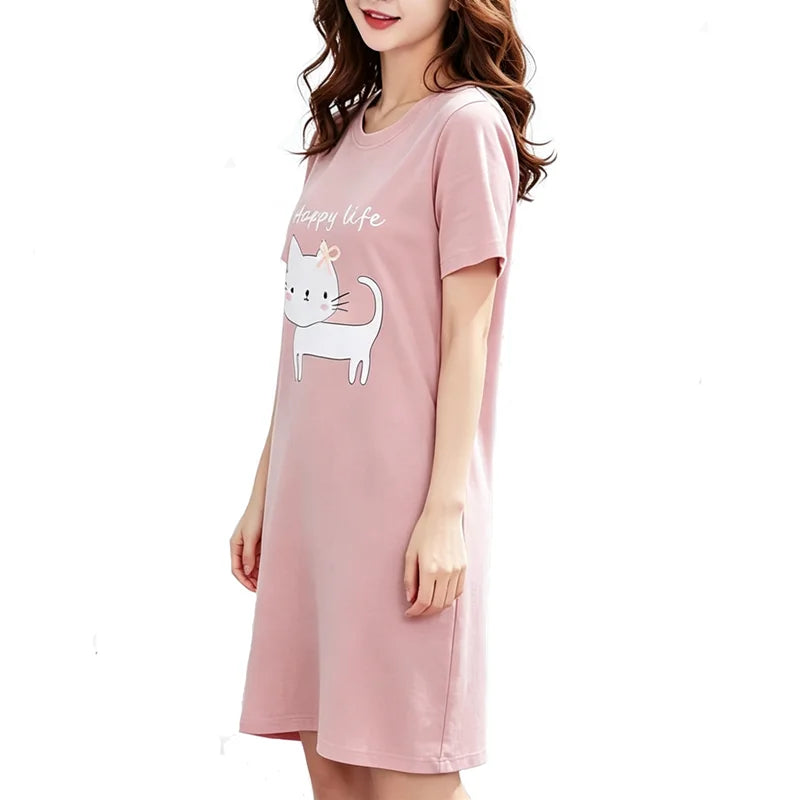 chemise de nuit chat femme