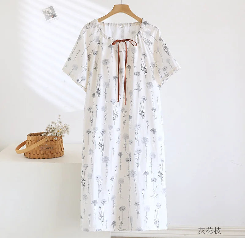 chemise de nuit femme gaze de coton