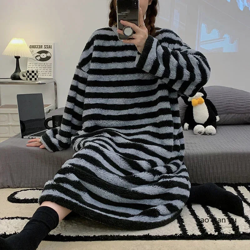 chemise de nuit femme en polaire