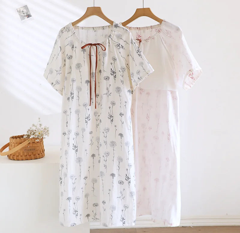 chemise de nuit femme gaze de coton