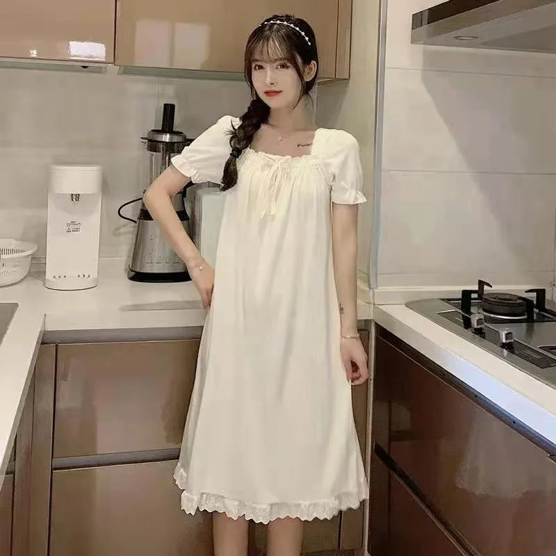 chemise de nuit femme coton blanc