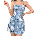 chemise de nuit femme bleu