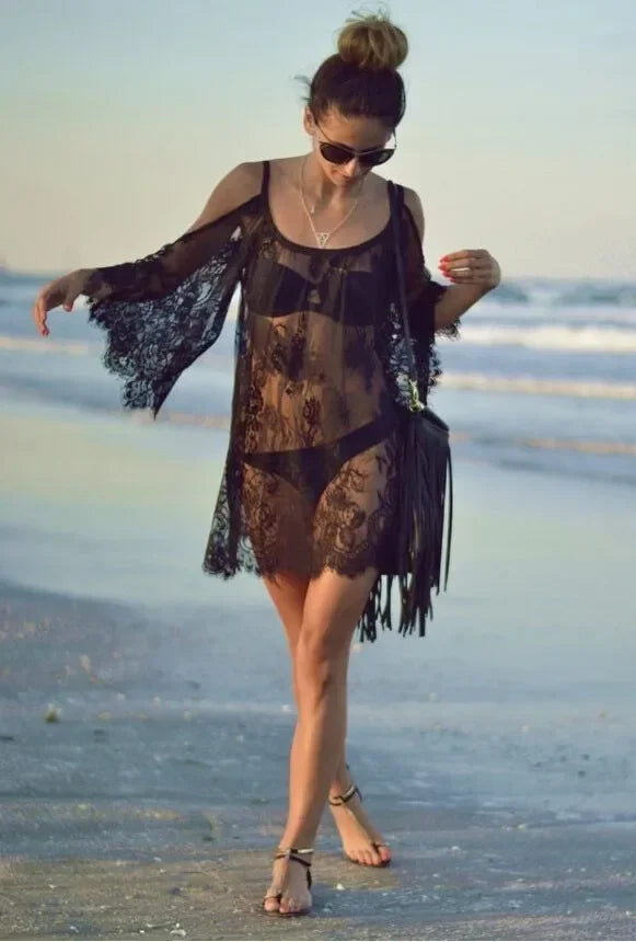 chemise de nuit femme dentelle noir