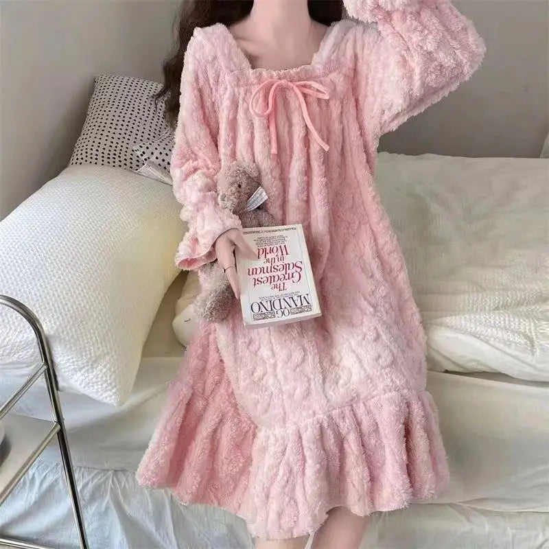 chemise de nuit polaire femme hiver
