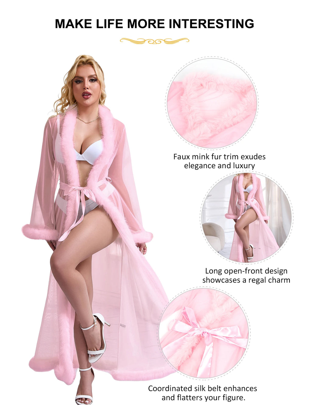 chemise de nuit rose femme