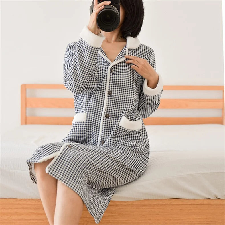 chemise de nuit longue polaire femme