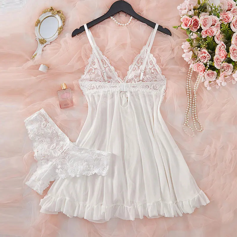 string dentelle sous vetement chemise de nuit femme
