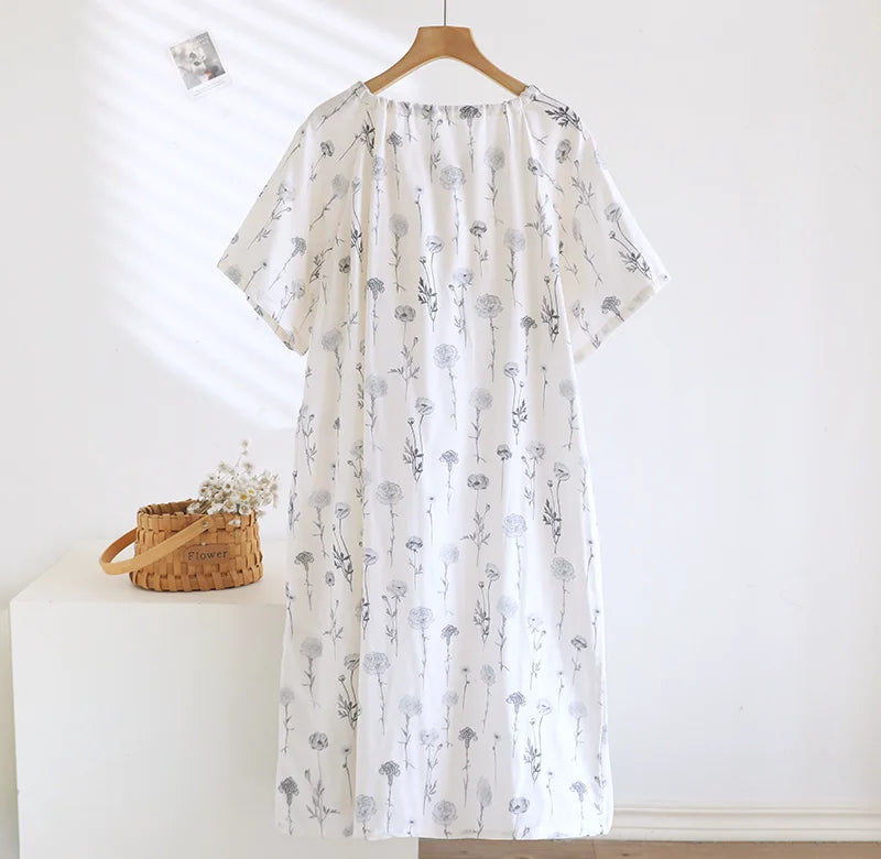 chemise de nuit femme gaze de coton